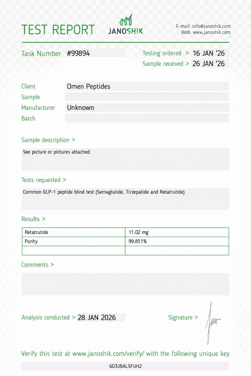GLP-3 Retatrutide Peptide Kit from Omen Peptides - Image 3
